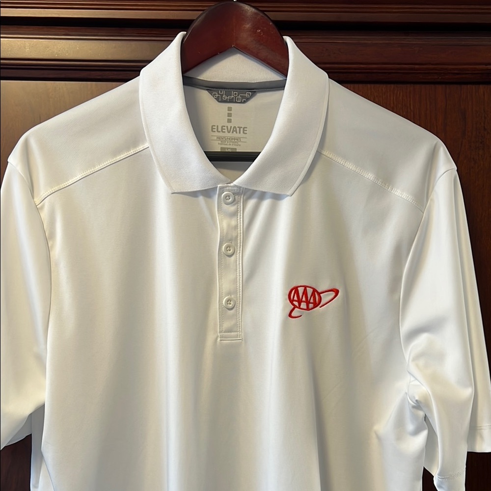 Like New Elevate Classic White Golf Polo with Embroidered AAA Circle ⭕️ Detail!